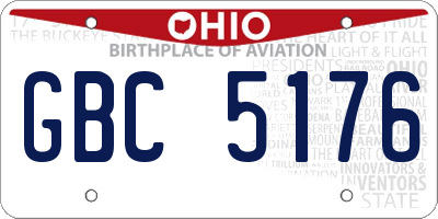 OH license plate GBC5176