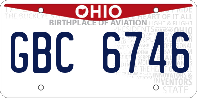 OH license plate GBC6746