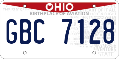 OH license plate GBC7128