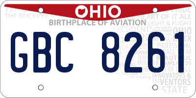 OH license plate GBC8261