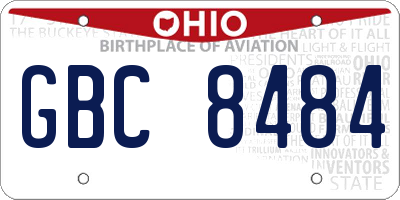 OH license plate GBC8484