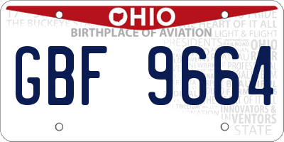OH license plate GBF9664