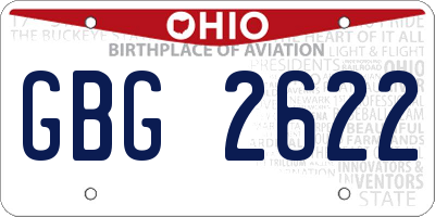 OH license plate GBG2622