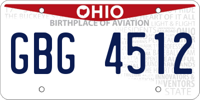 OH license plate GBG4512