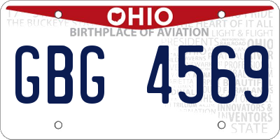 OH license plate GBG4569