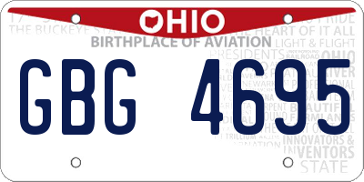 OH license plate GBG4695