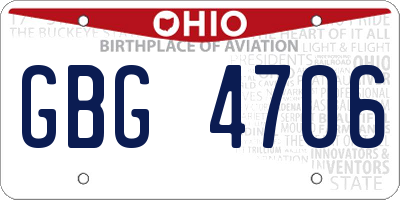 OH license plate GBG4706