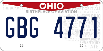 OH license plate GBG4771