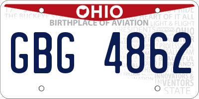 OH license plate GBG4862