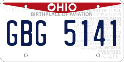 OH license plate GBG5141