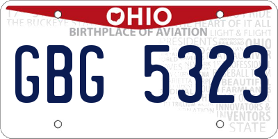 OH license plate GBG5323