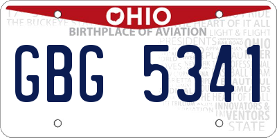 OH license plate GBG5341