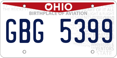 OH license plate GBG5399