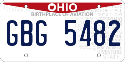 OH license plate GBG5482