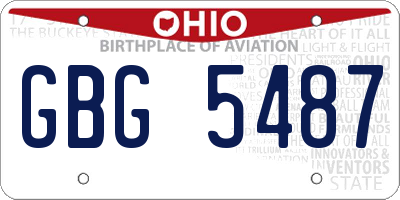 OH license plate GBG5487