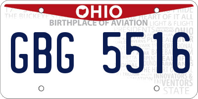 OH license plate GBG5516