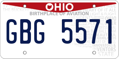 OH license plate GBG5571