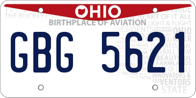 OH license plate GBG5621
