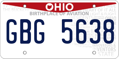 OH license plate GBG5638