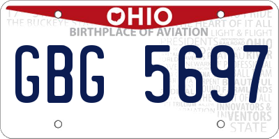 OH license plate GBG5697