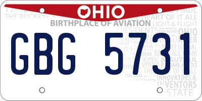 OH license plate GBG5731