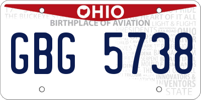 OH license plate GBG5738