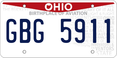 OH license plate GBG5911