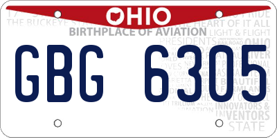 OH license plate GBG6305