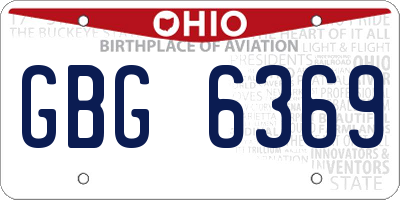 OH license plate GBG6369