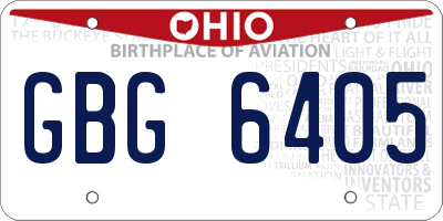 OH license plate GBG6405