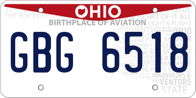 OH license plate GBG6518