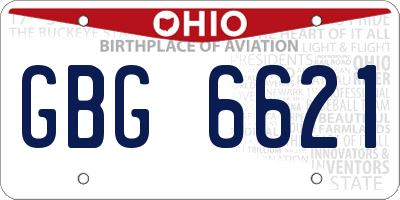 OH license plate GBG6621
