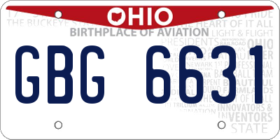 OH license plate GBG6631