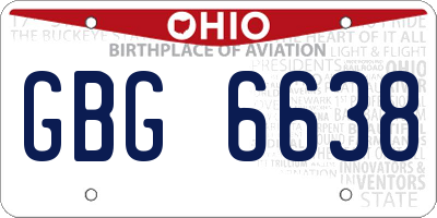 OH license plate GBG6638