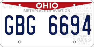 OH license plate GBG6694