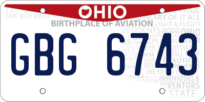 OH license plate GBG6743