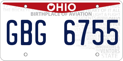 OH license plate GBG6755