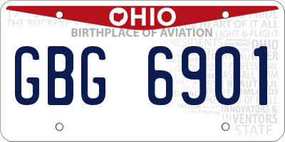 OH license plate GBG6901