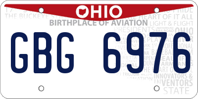 OH license plate GBG6976