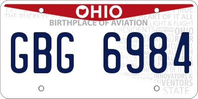 OH license plate GBG6984