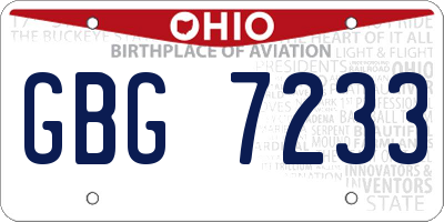 OH license plate GBG7233