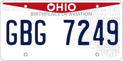 OH license plate GBG7249