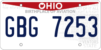 OH license plate GBG7253