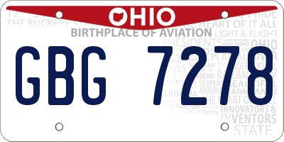 OH license plate GBG7278