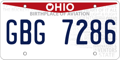 OH license plate GBG7286
