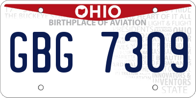 OH license plate GBG7309