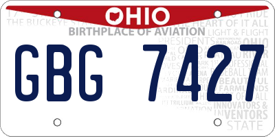 OH license plate GBG7427