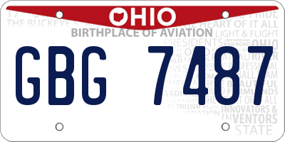 OH license plate GBG7487