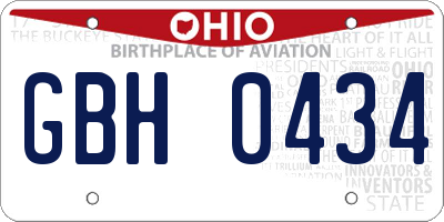 OH license plate GBH0434