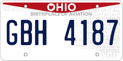 OH license plate GBH4187